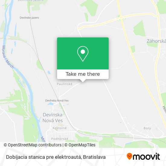 Dobíjacia stanica pre elektroautá map