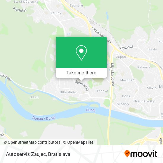 Autoservis Zaujec map