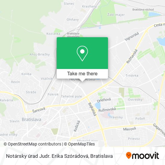 Notársky úrad Judr. Erika Szórádová map