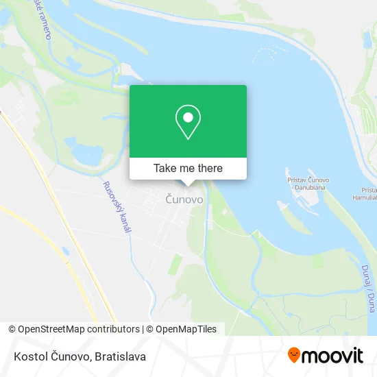 Kostol Čunovo map