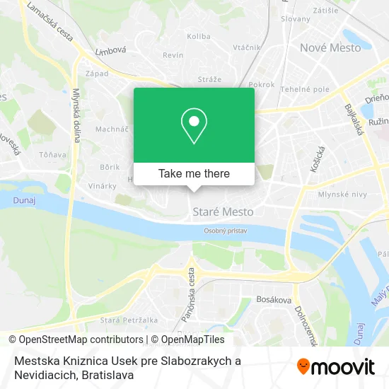 Mestska Kniznica Usek pre Slabozrakych a Nevidiacich map