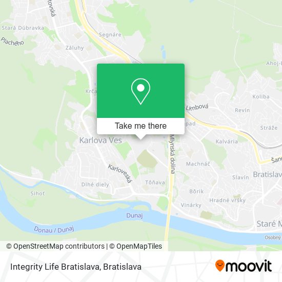 Integrity Life Bratislava map