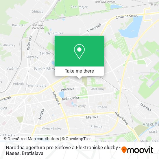 Národná agentúra pre Sieťové a Elektronické služby - Nases map