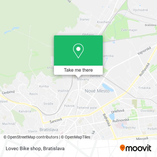 Lovec Bike shop map