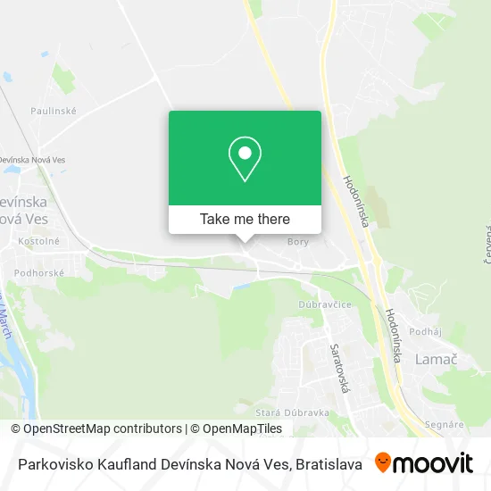 Parkovisko Kaufland Devínska Nová Ves map