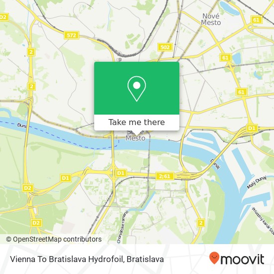 Vienna To Bratislava Hydrofoil map