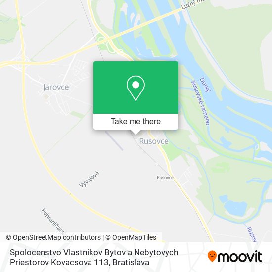 Spolocenstvo Vlastnikov Bytov a Nebytovych Priestorov Kovacsova 113 map