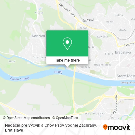 Nadacia pre Vycvik a Chov Psov Vodnej Zachrany map