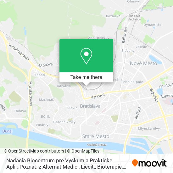 Nadacia Biocentrum pre Vyskum a Prakticke Aplik.Poznat. z Alternat.Medic., Liecit., Bioterapie map