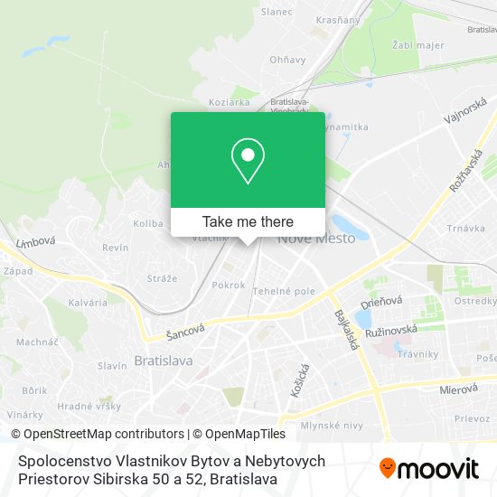 Spolocenstvo Vlastnikov Bytov a Nebytovych Priestorov Sibirska 50 a 52 map