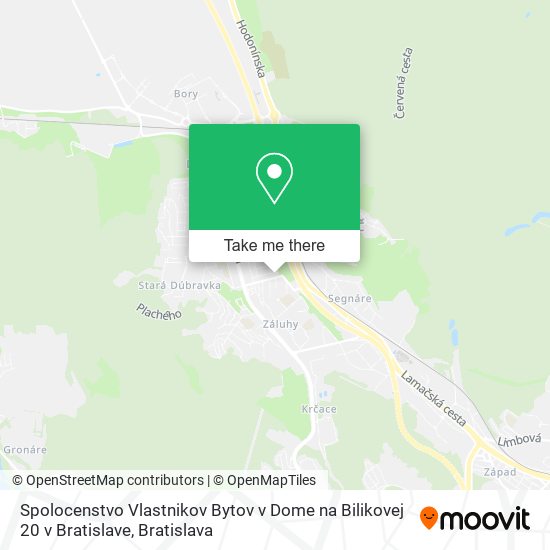 Spolocenstvo Vlastnikov Bytov v Dome na Bilikovej 20 v Bratislave map