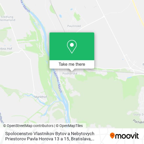 Spolocenstvo Vlastnikov Bytov a Nebytovych Priestorov Pavla Horova 13 a 15, Bratislava map