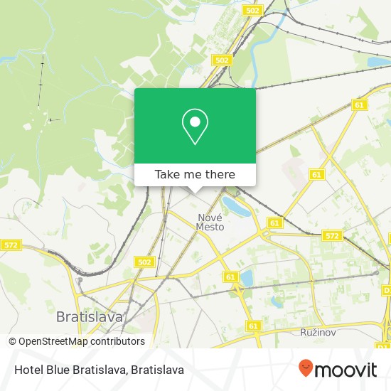 Hotel Blue Bratislava map