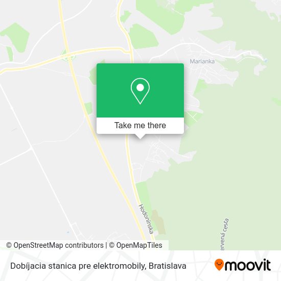 Dobíjacia stanica pre elektromobily map