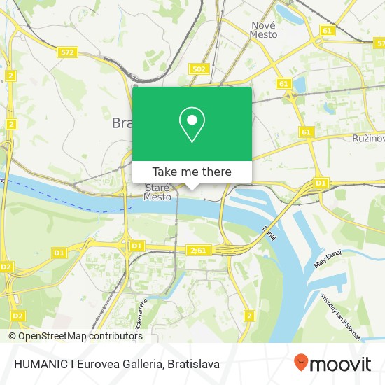 HUMANIC I Eurovea Galleria map