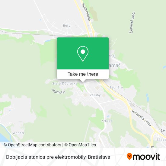 Dobíjacia stanica pre elektromobily map