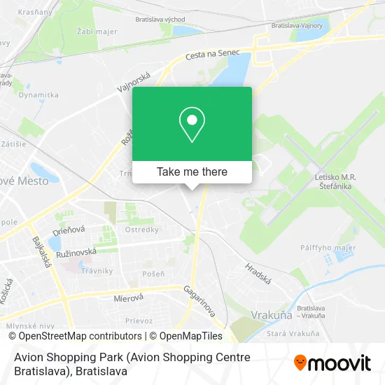 Avion Shopping Park (Avion Shopping Centre Bratislava) map