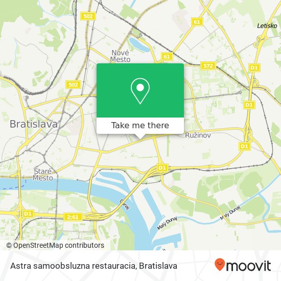 Astra samoobsluzna restauracia map