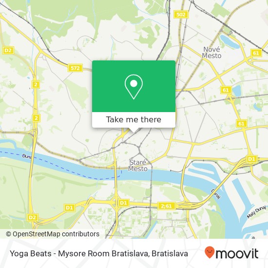 Yoga Beats - Mysore Room Bratislava map