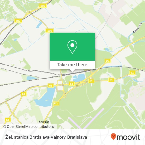 Žel. stanica Bratislava-Vajnory map