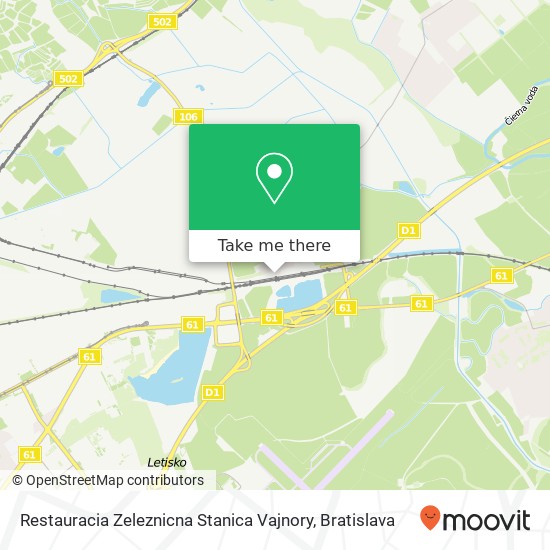 Restauracia Zeleznicna Stanica Vajnory map