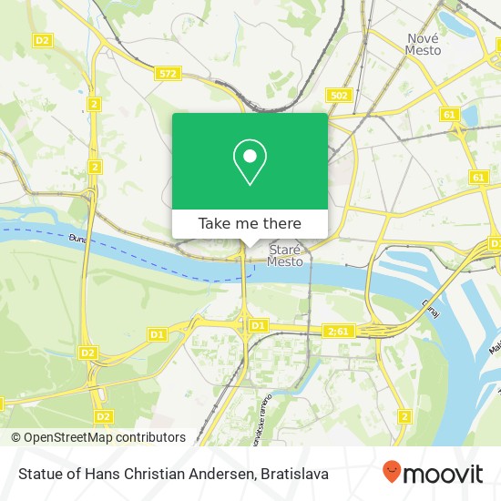 Statue of Hans Christian Andersen map