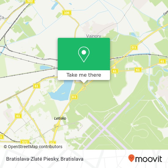 Bratislava-Zlaté Piesky map