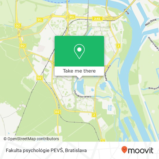 Fakulta psychológie PEVŠ map