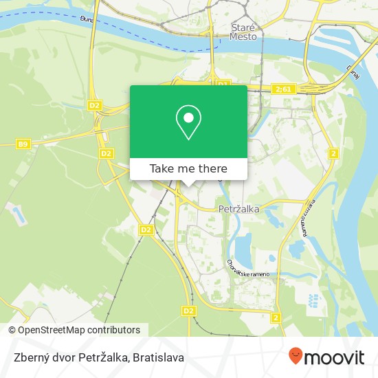 Zberný dvor Petržalka map