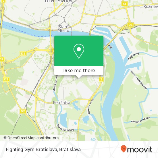Fighting Gym Bratislava map