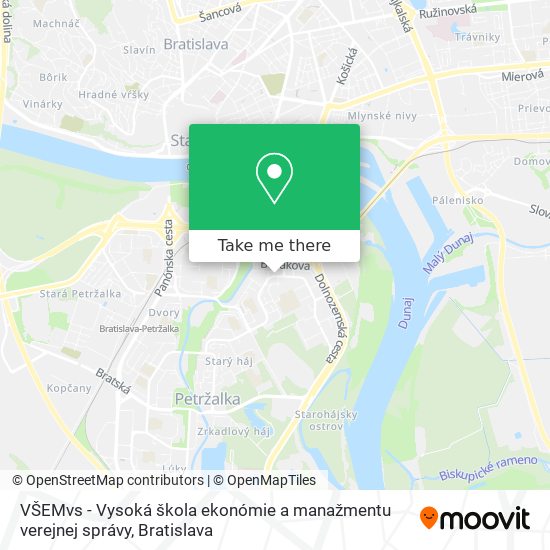 VŠEMvs - Vysoká škola ekonómie a manažmentu verejnej správy map