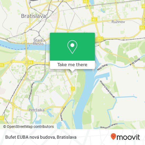 Bufet EUBA nová budova map