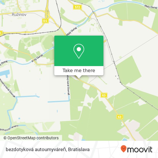 bezdotyková autoumyváreň map