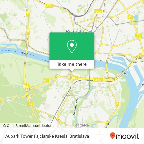 Aupark Tower Fajciarske Kresla map