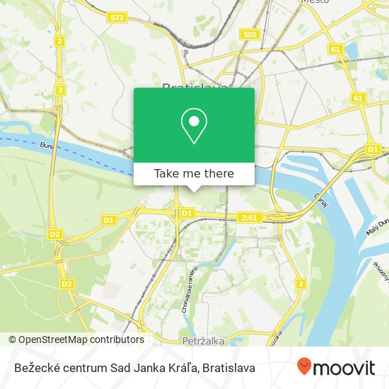 Bežecké centrum Sad Janka Kráľa map