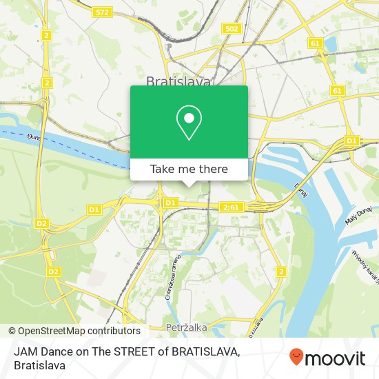 JAM Dance on The STREET of BRATISLAVA map