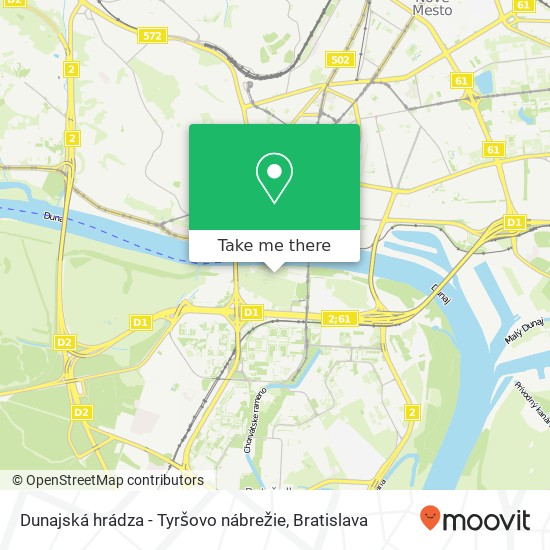 Dunajská hrádza - Tyršovo nábrežie map