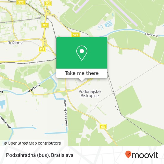 Podzáhradná (bus) map