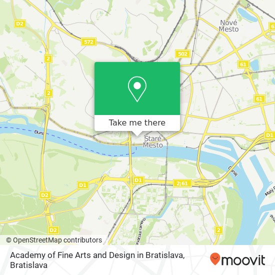 Academy of Fine Arts and Design in Bratislava map