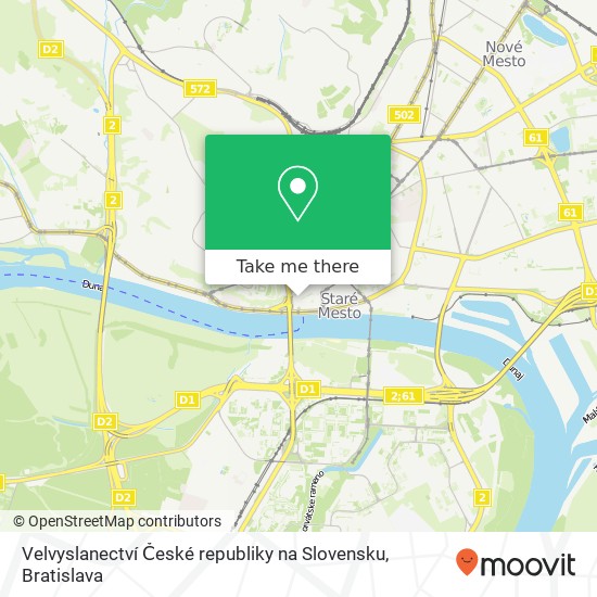 Velvyslanectví České republiky na Slovensku map