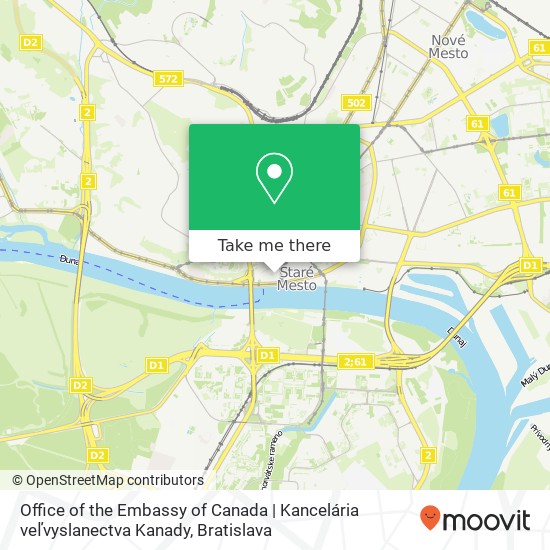 Office of the Embassy of Canada | Kancelária veľvyslanectva Kanady map