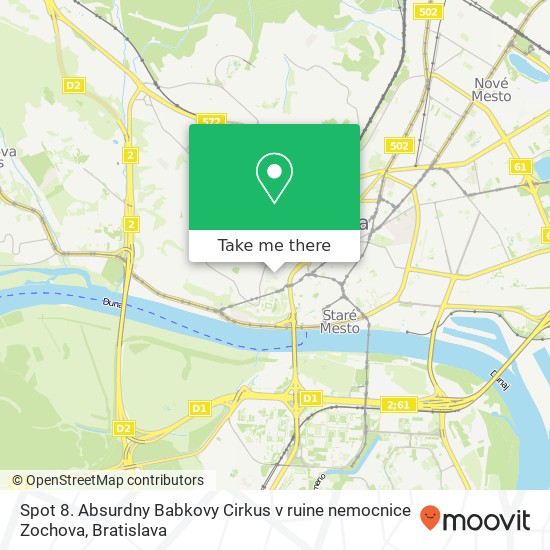 Spot 8. Absurdny Babkovy Cirkus v ruine nemocnice Zochova map