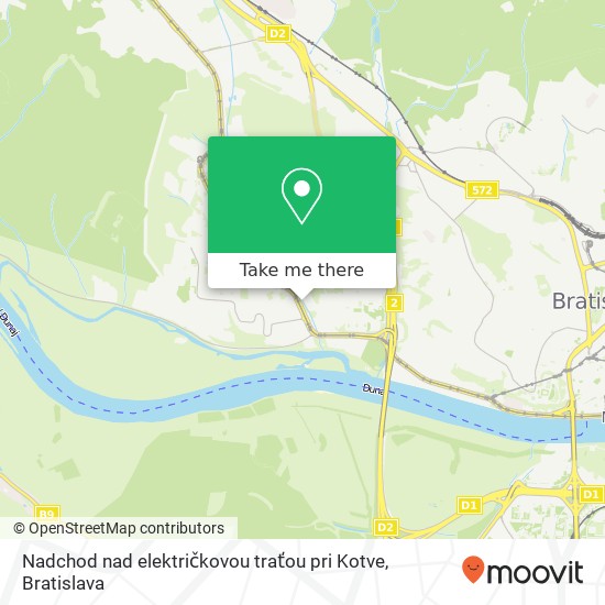 Nadchod nad električkovou traťou pri Kotve map