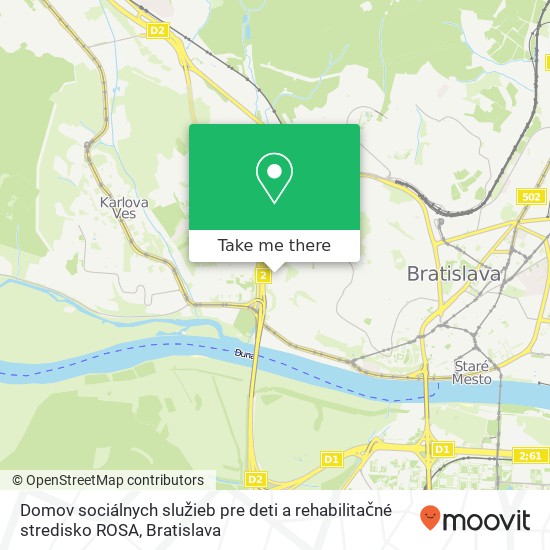 Domov sociálnych služieb pre deti a rehabilitačné stredisko ROSA map