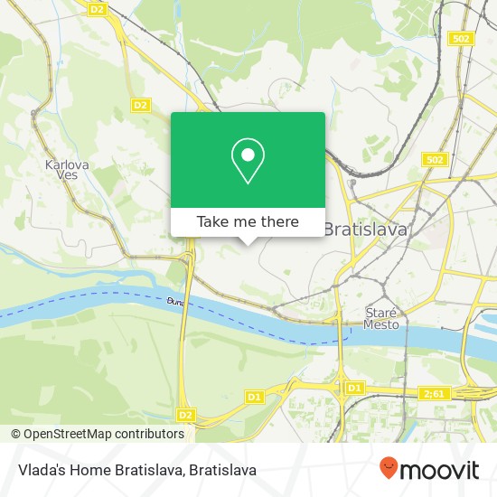 Vlada's Home Bratislava map