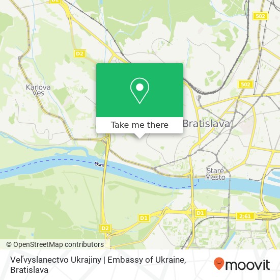 Veľvyslanectvo Ukrajiny | Embassy of Ukraine map