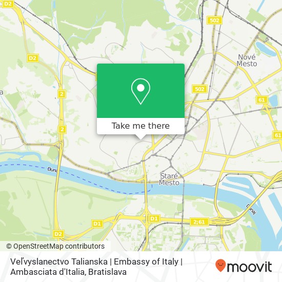 Veľvyslanectvo Talianska | Embassy of Italy | Ambasciata d'Italia map