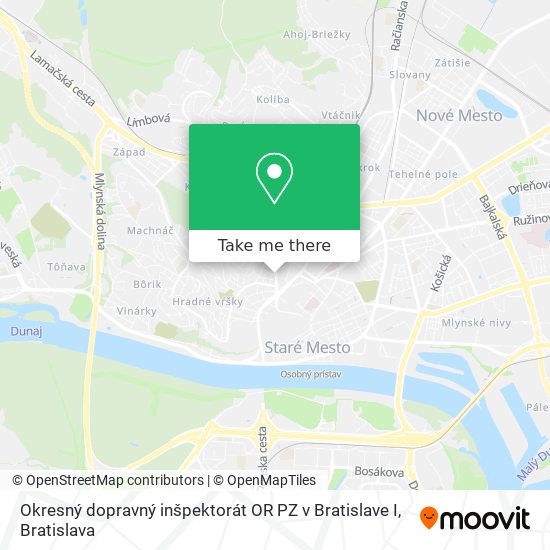 Okresný dopravný inšpektorát OR PZ v Bratislave I map