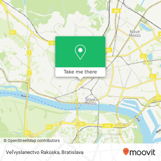 Veľvyslanectvo Rakúska map