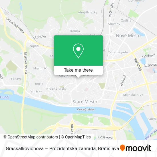 Grassalkovichova – Prezidentská záhrada map